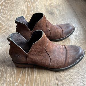 Born brown suede ankle boots.